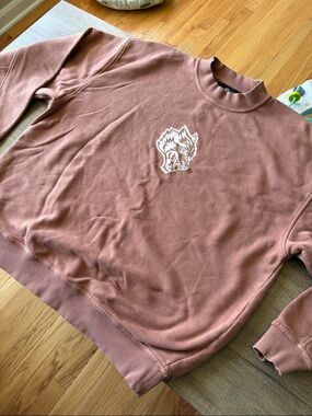 Darc Sport Dusty Rose Crewneck Sweatshirt with White Graphic